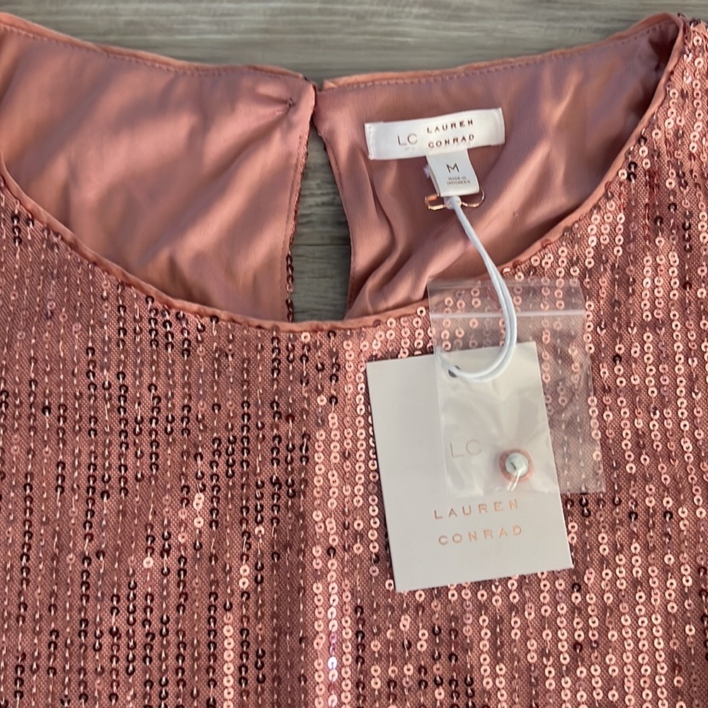 NWT Lauren Conrad Sequin lined OOS dress size M - Picture 4 of 10